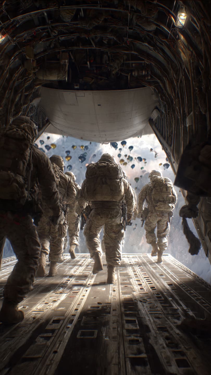 Airborne crew staged